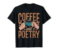 Coffee and Poetry Vintage Hands Cup Design T-Shirt