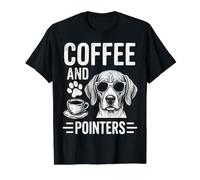 Coffee and Pointers Funny English Pointer Value Graphic T-Shirt, Men, Black, L