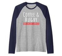 Coffee And Rugby Tshirt Coffee Lovers Coach Player Mom Rugby Raglan Baseball Tee