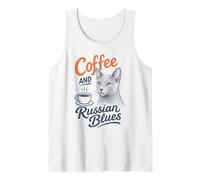 Coffee and Russian Blues Cat Lover Owner Gift Tank Top