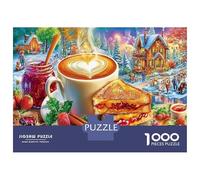Coffee And Sandwich Platter 1000 Piece Puzzle for Adults Food Art Classic Jigsaw Puzzle Recycled Cardboard Family Lovers Holiday Activity Indoor Leisure Cognitive Development 52x38cm/