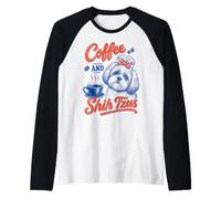 Coffee and Shih Tzus Dog Lover Coffee Club Raglan Baseball Tee