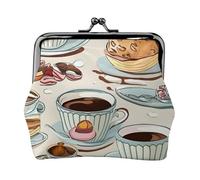 Coffee and Sweets Chocolate Print Versatile Coin Purse Exquisite Mini Wallet Cute Change Pouch for Any Occasion