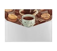 Coffee and Sweets Sugar Chocolate Folder with 6 Pack Plastic Envelopes with Snap Closure,Waterproof File Envelope for Paper Bill Receipt,Expanding File Folder Organizer for Home Office