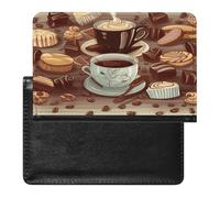 Coffee And Sweets Sugar Chocolate Passport Holder Vaccine Card Holder Travel Document Organizer Credit Card Organizer for Women/Men