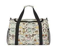Coffee and Sweets Sugar Chocolate Print Duffel Bag for Travel Weekender Overnight Carry On Bag Women Men Gym Luggage Bag Carry on