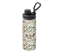 Coffee and Sweets Sugar Chocolate Printing 18oz Sports Insulated Kettle Drinking Cup Stainless Steel Portable Cup for Gym