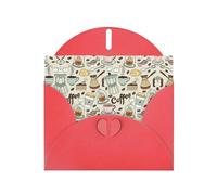 Coffee And Sweets Sugar Chocolate Printing Notecards With Envelopes Funny Love Buckle Pearl Paper Envelope Packaging Holiday Greeting