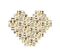 Coffee And Sweets Sugar Print Building Brick Block Puzzle Heart Shaped,Christmas Valentines Birthday Anniversary Presents