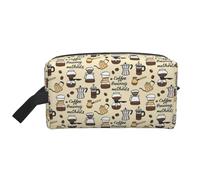 Coffee and Sweets Sugar Print Storage Bag – Large Travel Cosmetic Makeup Bags, Portable Pouch Organizer for Toiletries, Accessories