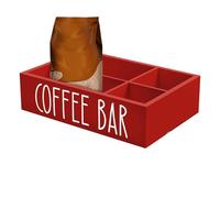 Coffee And Tea Station Organizer - Wood Office Coffee Station with Removable Dividers,Home Storage for Commercial Condiment Racks Cups Syrup Stirring Sticks Snacks Home Farmhouse Outdoor