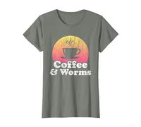 Coffee and Worms Worm T-Shirt, Women, Olive Heather, Large