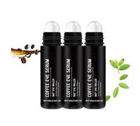 Coffee Anti-Aging Eye Roller Serum, for Dark Circles and Puffy Eyes, Brightens Under Eye, Hydrating, with 360° Massage Ball Reduce Eye Bags, Hydrating, Lifting Visibly for Wrinkle Care (3PCS)