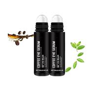 Coffee Anti-Aging Eye Roller Serum, for Dark Circles and Puffy Eyes, Brightens Under Eye, Hydrating, with 360° Massage Ball Reduce Eye Bags, Hydrating, Lifting Visibly for Wrinkle Care (2PCS)