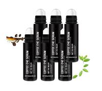 Coffee Anti-Aging Eye Roller Serum, for Dark Circles and Puffy Eyes, Brightens Under Eye, Hydrating, with 360° Massage Ball Reduce Eye Bags, Hydrating, Lifting Visibly for Wrinkle Care (6PCS)