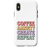 Coffee Anxiety Create Repeat Groovy 70s Vintage Creative Case for iPhone X/XS