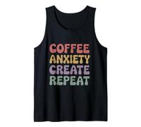 Coffee Anxiety Create Repeat Groovy 70s Vintage Creative Tank Top