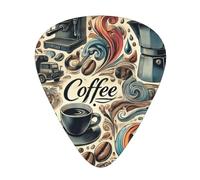 Coffee-Art-Dream 12 Pack Guitar Picks With 3 Thicknesses And Storage Box, Abs Plectrums For Electric Bass Guitar Players
