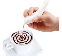 Coffee Art Pen Latte Pen, Electrical Cake Decoration Coffee Carving Pen with All Natural Materials-Coffee Grounds,Electrical Coffee Stencils Latte Art Pen, Baking Pastry Tools for Barista (1Pcs)