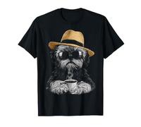 Coffee Art Sunglasses Print Lhasa Apso Dog Mom T-Shirt