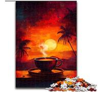 Coffee at Sunset 1000 Piece Jigsaw Puzzles, Family Activity Fun at Home Activities, Birthday Present,Travel Gifts (50x75cm)