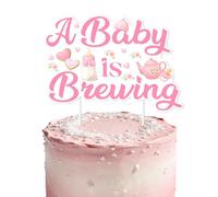 Coffee Baby Shower Decoration,Something Sweet is Brewing Cake Topper Double-Sided Printing Coffee Cake Decoration for A Baby is Brewing Baby Shower Gender Reveal Supplies