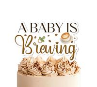 Coffee Baby Shower Decorations, A Baby is Brewing Cake Topper Double-Sided Printing Coffee Something Sweet is Brewing Cake Decor for A Little Bean Is On The Way Baby Shower Party Supplies