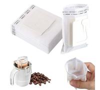 Coffee Bags 50 Pcs Portable Coffee Filter Paper Bag Disposable Drip Coffee Filters Bag with Hanging Ear Food Grade Coffee Tea Drip Filter Bags for Most Cups, Home, Office, Travel, Camping, White