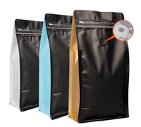 Coffee Bags with Valve (60 PCS,16oz/1lb) Black Side Color High Barrier Aluminum Foil Flat Bottom Standing Coffee Beans Storage Packaging Bags, Reusable Heat Seal Side Zipper Pouches for Small Busines