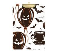 Coffee Balloon Halloween White Acrylic Custom clipboards Standard Letter A4 Size Transparent for First Year Teacher Must Haves Gold 12x9in Tabla para escribir