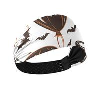 Coffee Balloon Halloween White Moisture Wicking hair headbands for women Elastic sweat bands for Gym Running Football Daily use vendas para el pelo mujer