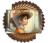 Coffee Bar Decor Laptop Stickers | Autumn Adventure: A Child's Journey Through The Forest Cozy for Travel Decor(6X9CM)