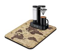Coffee Bar Mat Accessories for Countertop - Super Absorbent Anti-Slip Silicone Flower Dish Drying Mats for Kitchen Counter - Draining Pad Decor Gift - Fit Coffee Maker, Espresso Machine - 24inx18in