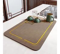 Coffee Bar Mat for Countertop, Coffee Maker Bar Service Counter Top Mat Multicolor Multiple Sizes(V Style,Width50*length60cm)
