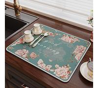Coffee Bar Mat for Countertop, Counter Spill Mat for Coffee Maker Bar Diatom Mud Folding Multi Styles Sizes(K Style,Width40*length50cm)