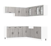 vidaXL 11 Piece Kitchen Cabinet Set Kalmar Grey Sonoma Engineered Wood