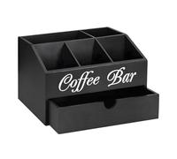Coffee Bar Organizer- Adjustable Interior, Beverage capsuleSorter, Portable s Countertop Storage Unit, Sturdy Solid Metal Build | Professional Supply for Baristas & Small Business Kitchens