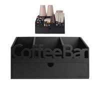 Coffee Bar Organizer Divided Compartment Basket Pods Syrup Stirrer