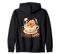 Coffee Bara Cute Capybara Coffee Lover Design Zip Hoodie