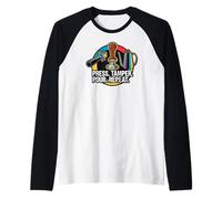 Coffee Barista Espresso Press Tamper Pour Repeat Raglan Baseball Tee