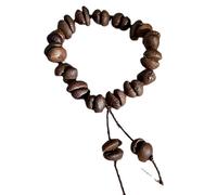 Coffee Bean Bracelet for Men Women Minimalist Handmade Stretch Beaded Bracelets Real Coffee Bean Charm Bracelets for Couples Jewelry Gift, Nickel, no gemstone