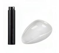 Coffee Bean Dosing Cup and RDT Spray Bottle Kit for Espresso Ceramic Ruffled Leaf Shaped Measuring Tray and Sprayer Set for Reducing Coffee Ground Static (White)