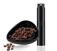 Coffee Bean Dosing Cup Coffee Accessories Ceramic Dosing Tray Spray Bottle Suitable for Consistent Brewing Spray Bottle White (Black)