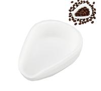 Coffee Bean Dosing Cup, Silicone Coffee Bean Measuring Tray Weighing Espresso Single Dosing No Mess Pouring for Easy Use (White)
