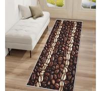 Coffee Bean Hallway Runner Rug, Brown Carpet Runner Non-Slip Washable Soft Short Pile Rug for Entryway Kitchen Bedroom Home Decor, 60x180cm Rf5V27a
