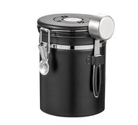 Coffee Bean Keeper - Hermetic Storage Cylinder, Rotating Date Marking Lid, Included Portion Spoon Clip, Odor Blocking Food Preservation Vault, Countertop Bulk Grounds Container | House Bakery