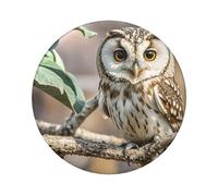 Coffee Bean Owl Button Pins 1 Pc, 2.4 Inch Round Button Badges Metal Personalized Picture Photo Pin Buttons Kit For Craft Supplies Christmas Diy Party Projects, 5 PCS, One Size