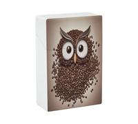 Coffee Bean Owl Cigarette Case Stylish Lightweight Pocket Holder Case for Smoke Waterproof Cigarette Dispenser Cigarettes Accessories for Outdoor Camping Hiking
