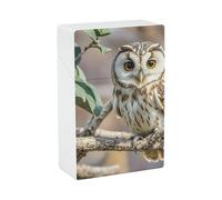 Coffee Bean Owl Cigarette Case Vintage Cigarette Holder Case Plastic Cigarette Box Portable Thin Cigar Boxes Pocket Cigarettes Storage Container for Men Women