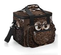 Coffee Bean Owl Cooler Bags Insulated Lightweight Lunch Cooler Pack Large Leakproof Camping Ice Chest Collapsible Sided Cooler Bags for Hiking Beach Travel Picnic